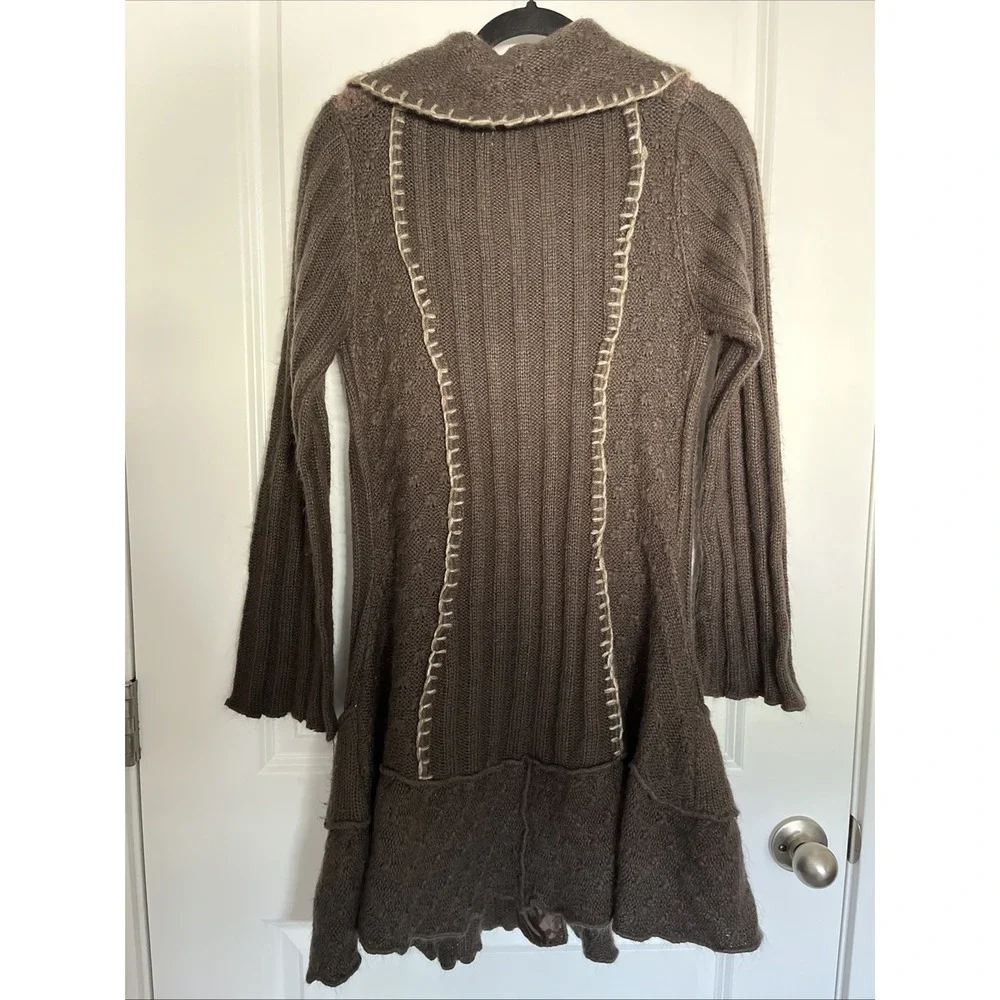 Monroe & Maine Ladies Duster Long Cardigan Size S Acrylic/Wool/Mohair Unusual